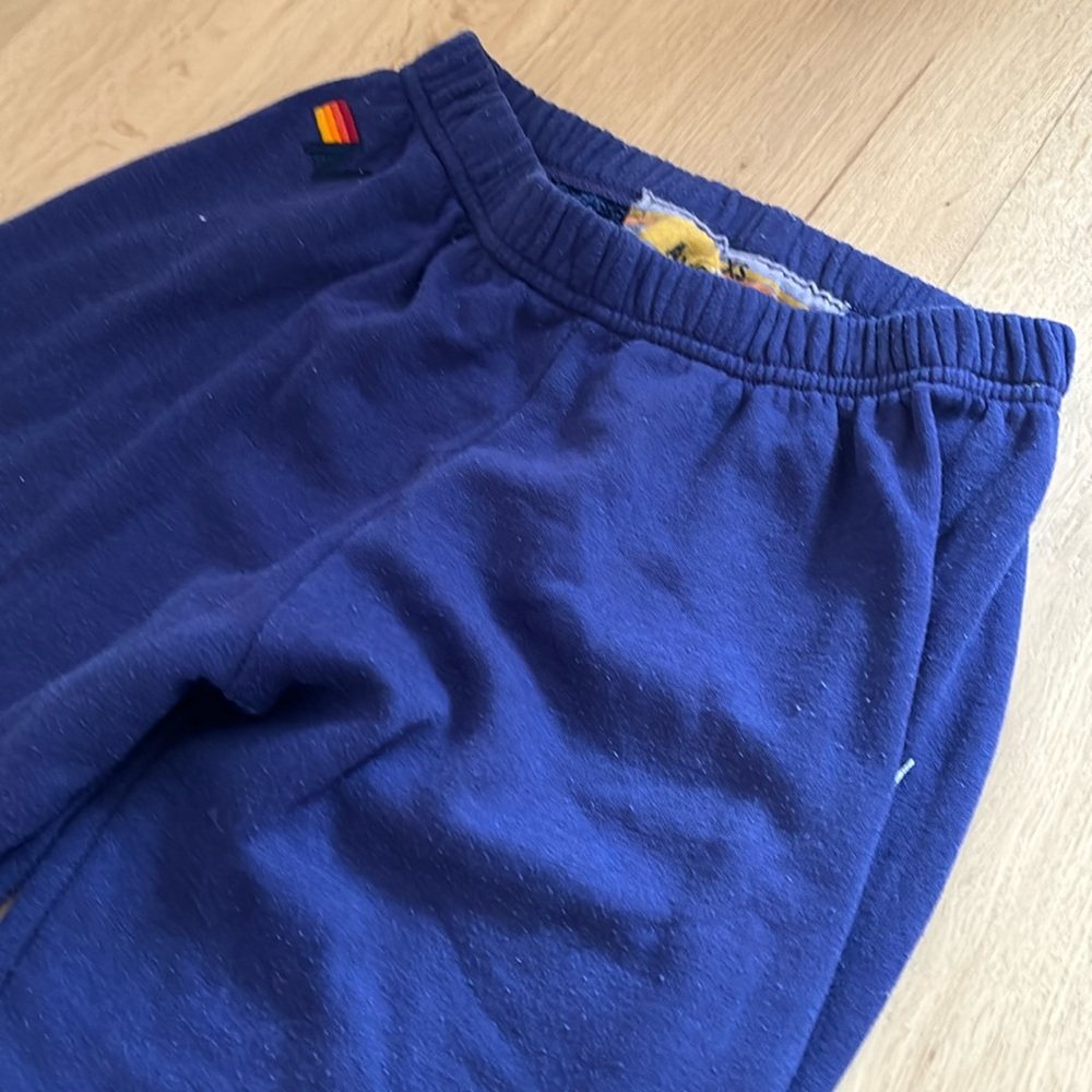 Aviator nation, size Xs, navy blue, wight lightning bolt down leg